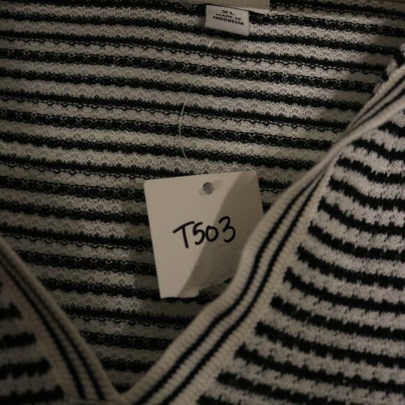 A New Day NWT Black and White Striped Lined XL Collared Sweater Dress - Picture 10 of 11